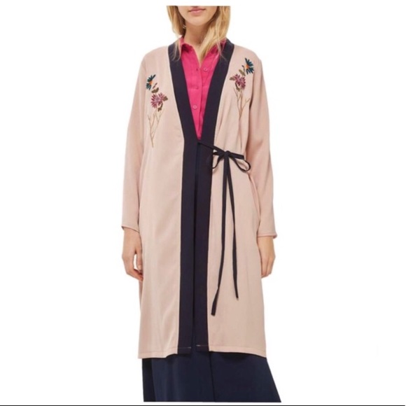 NWT TopShop Embroidered Tiger Duster Coat Jacket - Picture 2 of 8